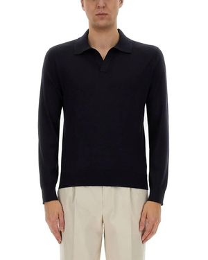 ZEGNA Cashmere And Silk Polo Shirt - Blau