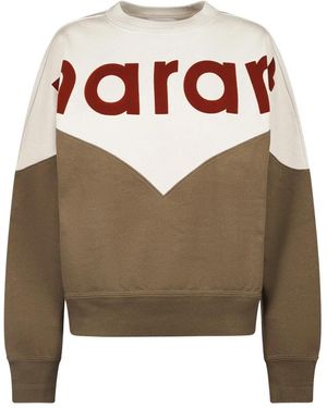 Isabel Marant Color-Blocked Graphic Knit Sweater With Relaxed Fi - Braun