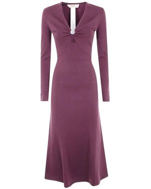 Twinset Fitted Bodice Dress With Twist Detail And Flared S - Lila
