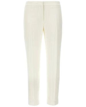 McQueen Straight-Fit Crepe Pants With Ironed Front Crease - Weiß