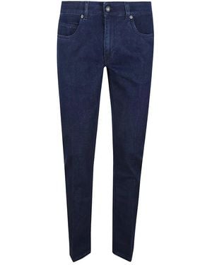 Fay Slim-Fit Denim Pants With Classic Five-Pocket Desi - Blau