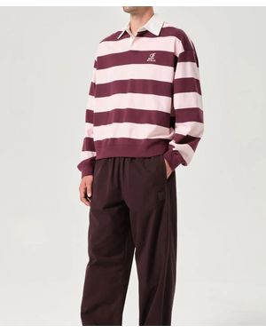 Agolde X Rsvp Bordeauxfarbenes, Gestreiftes Polo - Rot