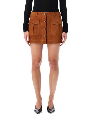 THE GARMENT Suede Mini Skirt - Orange