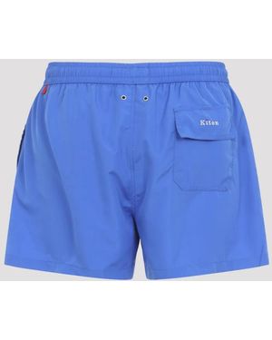 Kiton Sporty Swim Shorts With Flap Pockets - Blau