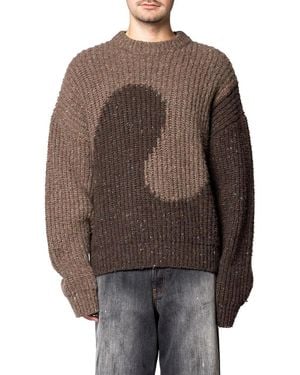 ERL Swirl Wool Crewneck Knit - Braun