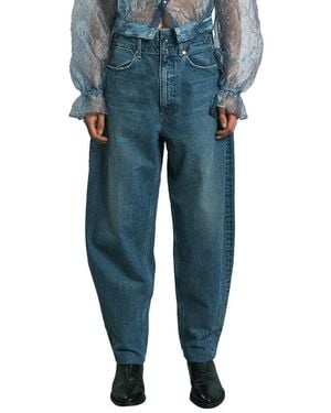 Tanaka Tapered Jean Trousers With High Waist - Blau