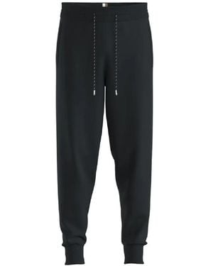 HUGO Relaxed Fit Tapered Pants With Ribbed Cuffs - Schwarz