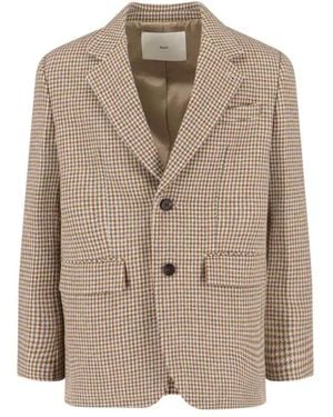DUNST Single-Breasted Wool Blend Blazer – - Natur