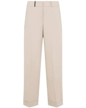 Peserico Tailored Straight Leg Trousers - Natur