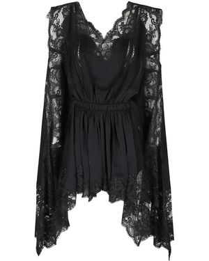 Rabanne Lace And Satin Dress - Schwarz