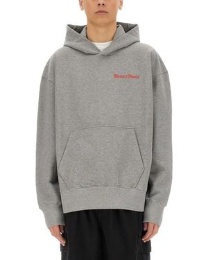 KENZO Oversized Hoodie With Tiger Graphic - Grau