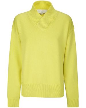 Studio Nicholson Oversized Ribbed V-Neck Sweater - Gelb