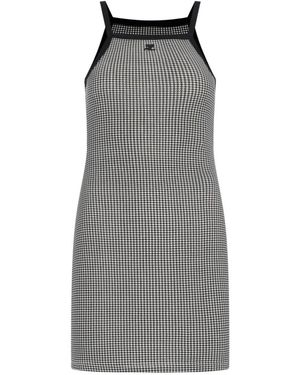 Courreges Houndstooth Mini Dress - Grau