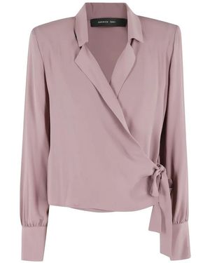 FEDERICA TOSI Crossed Crepe De Chine Shirt - Pink