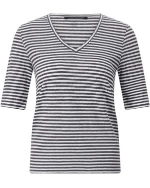 Luisa Cerano Kurzarm-Pullover Aus Leinen - Blau