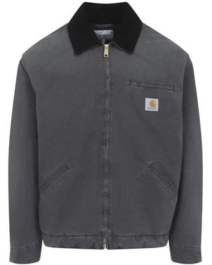 Carhartt Organic Cotton Casual Jacket With Contrasting Coll - Grau