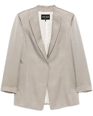 Giorgio Armani Textured Nickel Blazer With English Rear Vent - Grau