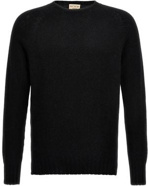 Ma'ry'ya Cashmere Blend Wool Sweater With Ribbed Detailing - Schwarz