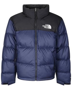The North Face Two-Tone Puffer Jacket With Logo Embroidery - Blau