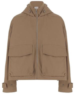 ARMARIUM High Collar Adjustable Hood Cotton Jacket - Braun