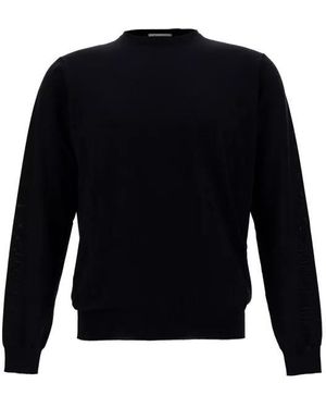GAUDENZI Crewneck Sweater With Ribbed Trims - Blau