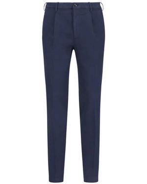 Incotex Straight-Leg Cotton Trousers - Blau