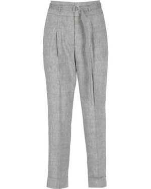 Peserico Linen And Wool Pants - Grau