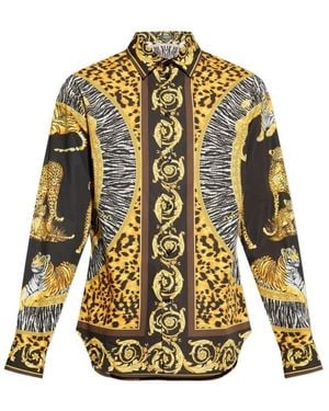 Versace Animal Print Shirt With Accents - Mehrfarbig