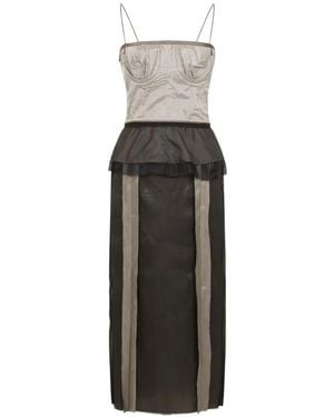 Maison Margiela Silk Evening Dress With Structured Bodice - Schwarz