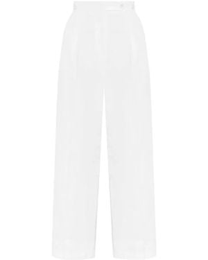 Givenchy Wide-Leg Trousers With Pleat Detailing And Off-Cen - Weiß