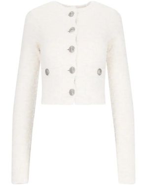 Balenciaga Crop Button Cardigan – - Weiß