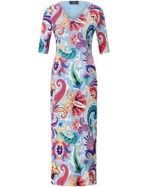 Etro Midikleid Mit Paisley-Muster - Blau