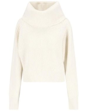 Sa Su Phi High-Neck Ribbed Knit Sweater - Weiß