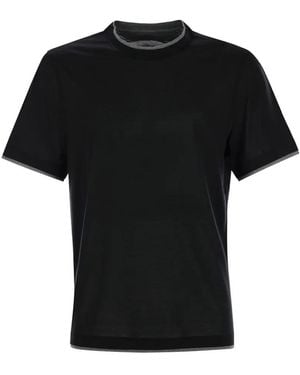 Brunello Cucinelli Slim Fit Crew-Neck T-Shirt - Schwarz