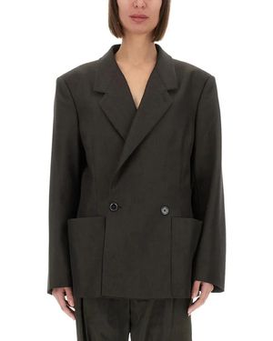 Lemaire Double Breasted Tailored Jacket - Schwarz
