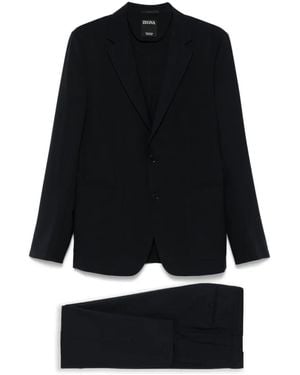 ZEGNA Midnight Suit With Concealed Fastenings - Schwarz