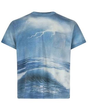 ERL Maxi Print T-Shirt – - Blau