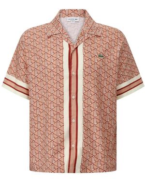 Lacoste Hemd Mit Jacquardmonogramm - Pink