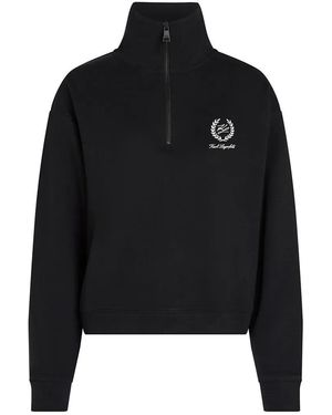 Karl Lagerfeld Hotel Karl Loungewear Sweatshirt Mit Halblangem Re - Schwarz