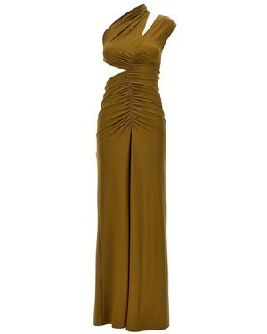 Atlein Cut-Out Maxi Dress With Draped Silhouette - Grün