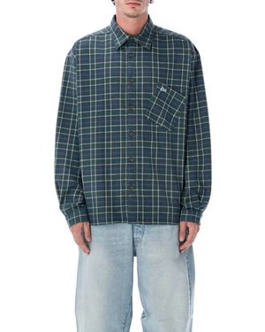ERL Plaid Woven Overshirt - Blau