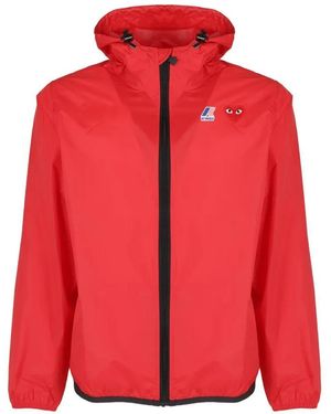 Comme des Garçons Adjustable Hooded Jacket With Embroidered Log - Rot