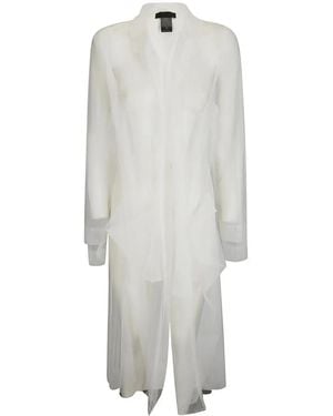 Maria Calderara Long Sleeve Transparent Tulle Trench Coat - Grau