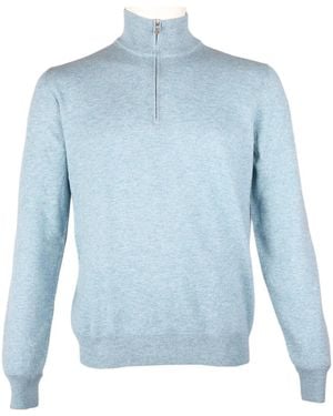 Gran Sasso Half Zip Trui Lichtblauw