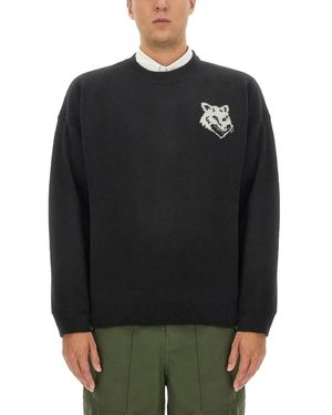 Maison Kitsuné Fox Head Jersey - Schwarz