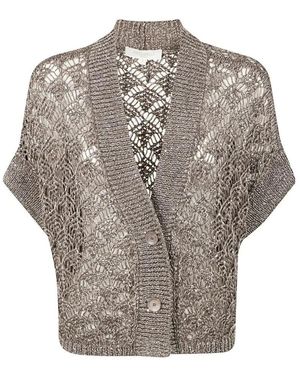 Antonelli Open-Knit Cardigan - Grau