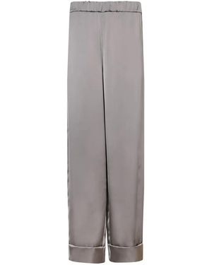 Blanca Vita Relaxed-Fit Trousers With Satin Finish - Grau