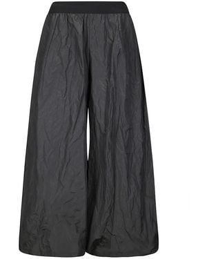 Maria Calderara Soft Taffeta Trousers With Elastic Waist - Grau