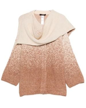 Twinset Gradient Design Coat With Draped Collar - Natur