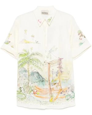 ALÉMAIS Whimsical Graphic-Print Shirt - Weiß
